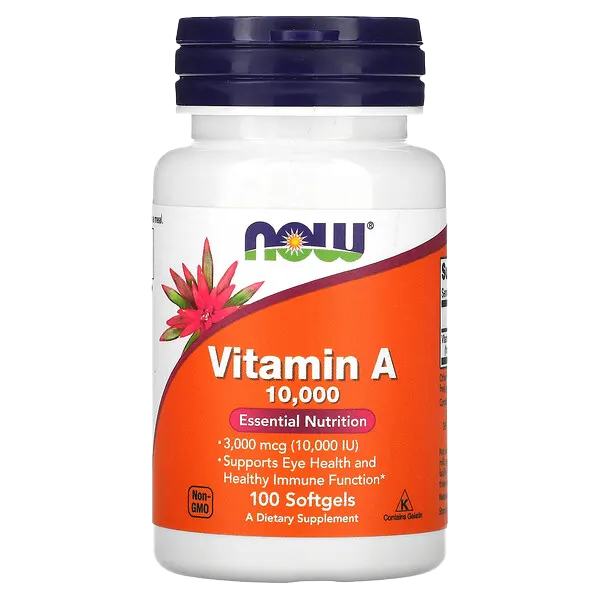 NOW Vitamin A 10,000iu 100 Softgels