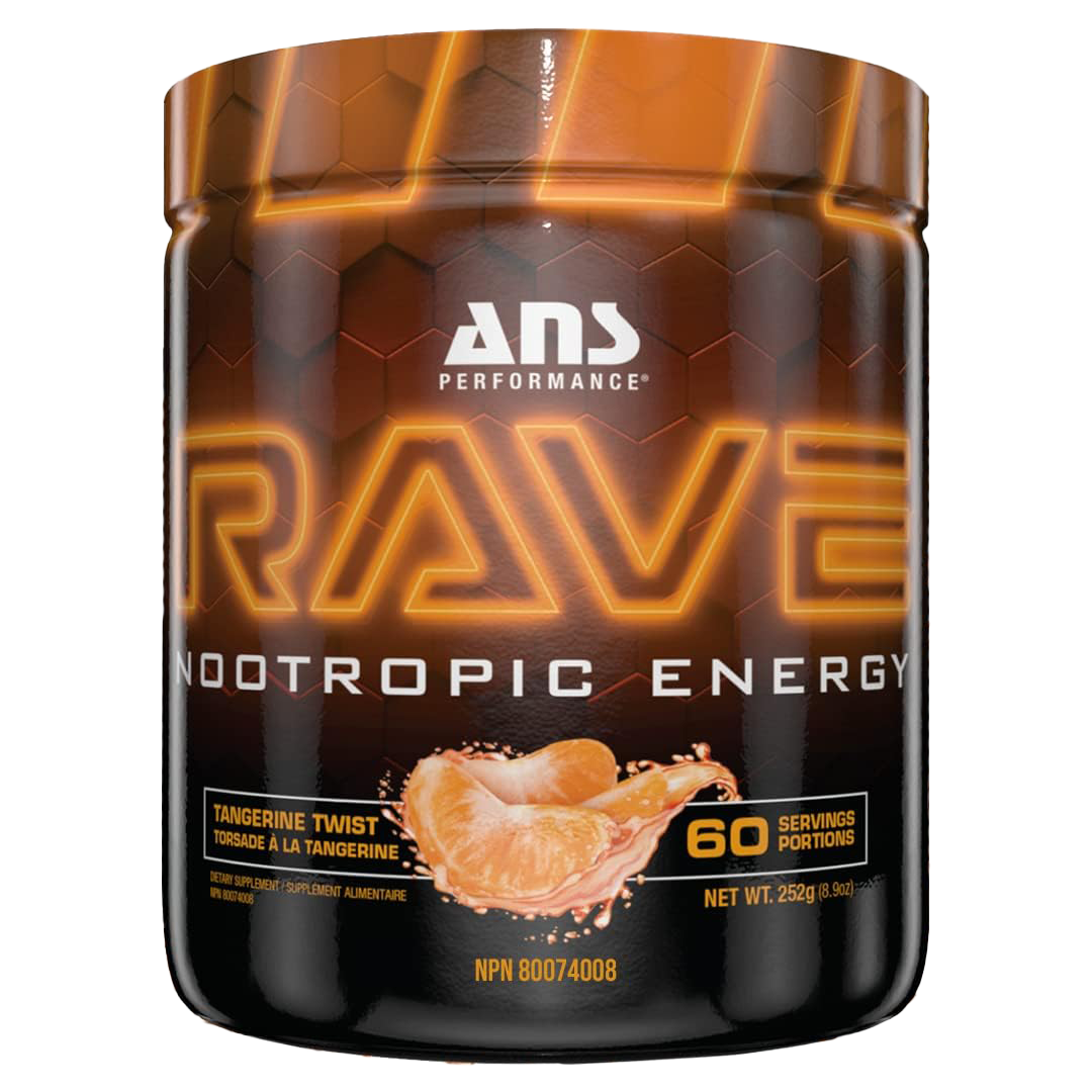 ANS Rave Nootropic Energy Pre Workout Tangerine Twist 60 Servings