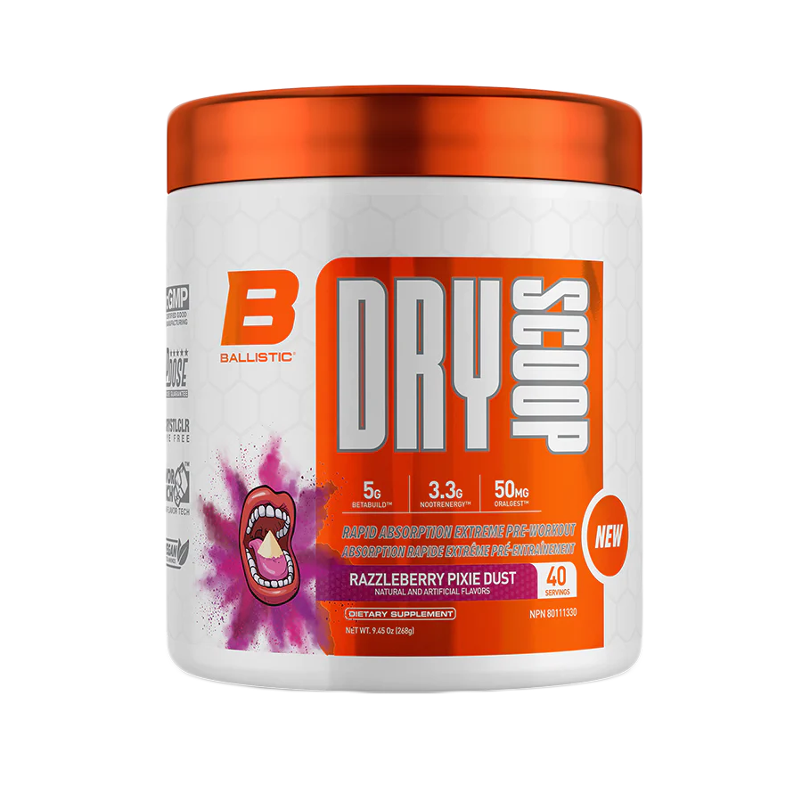 Ballistic Labs Dry Scoop Pre Workout Razzleberry Pixie Dust 40 Servings