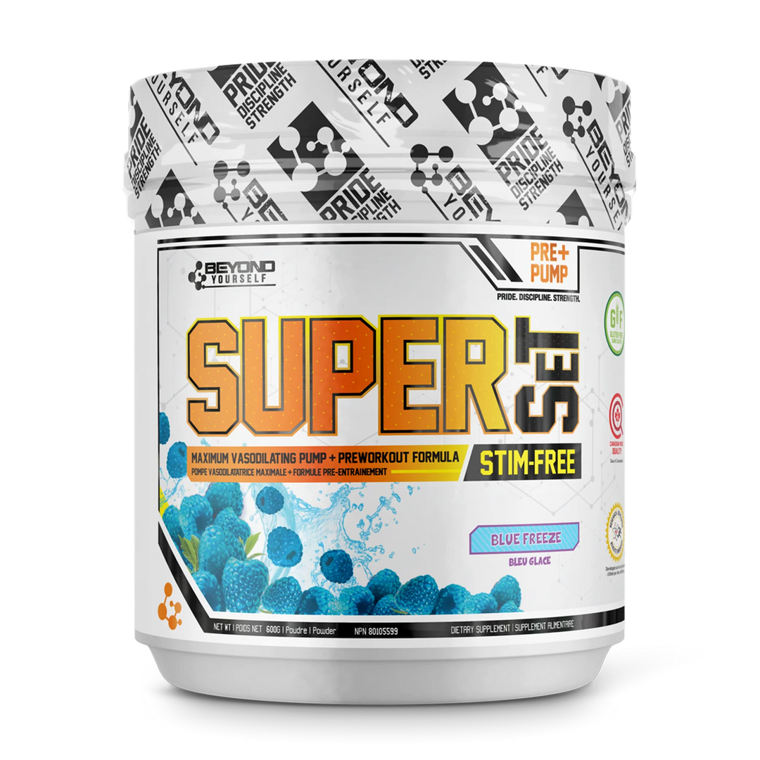 Beyond Yourself Stimulant FREE Pre Workout Super Set Blue Freeze 40 Servings