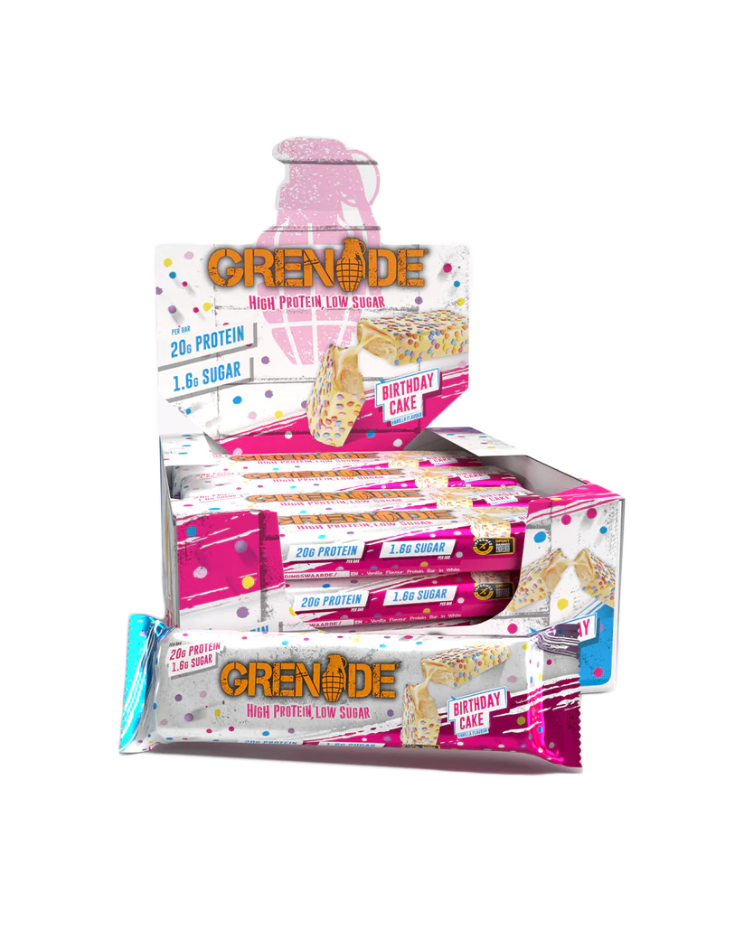 Grenade Protein Bars Birthday Cake Box of 12