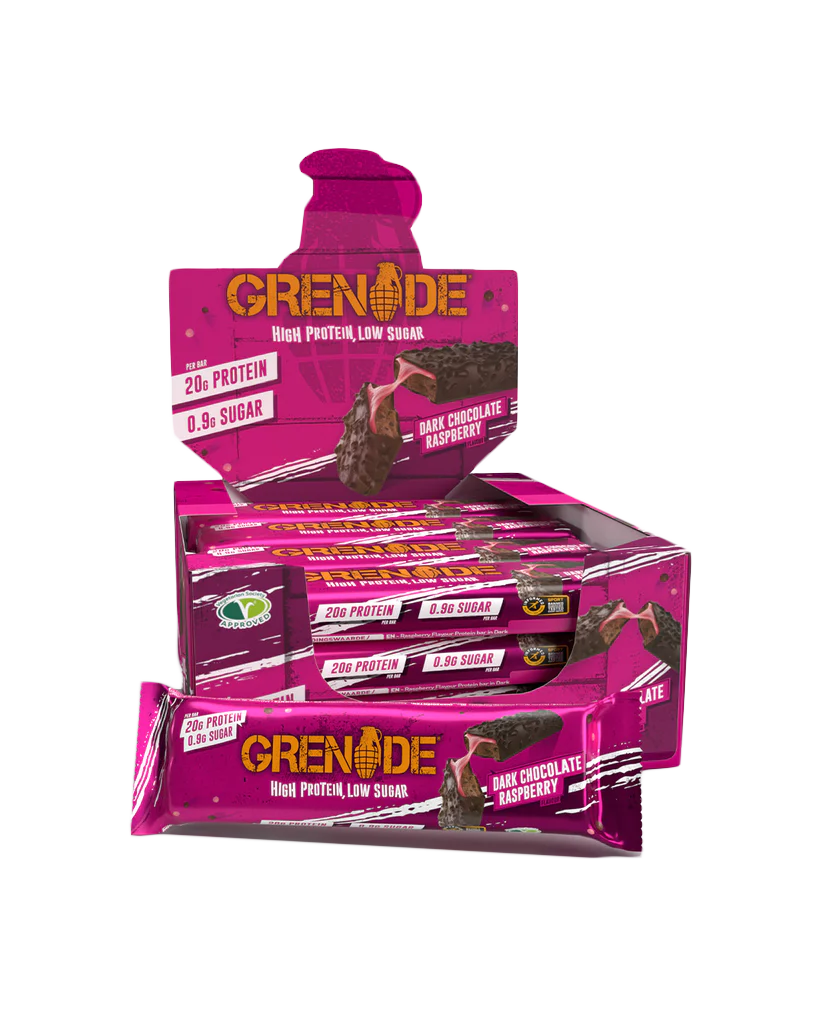 Grenade Protein Bar Dark Chocolate Raspberry Box of 12