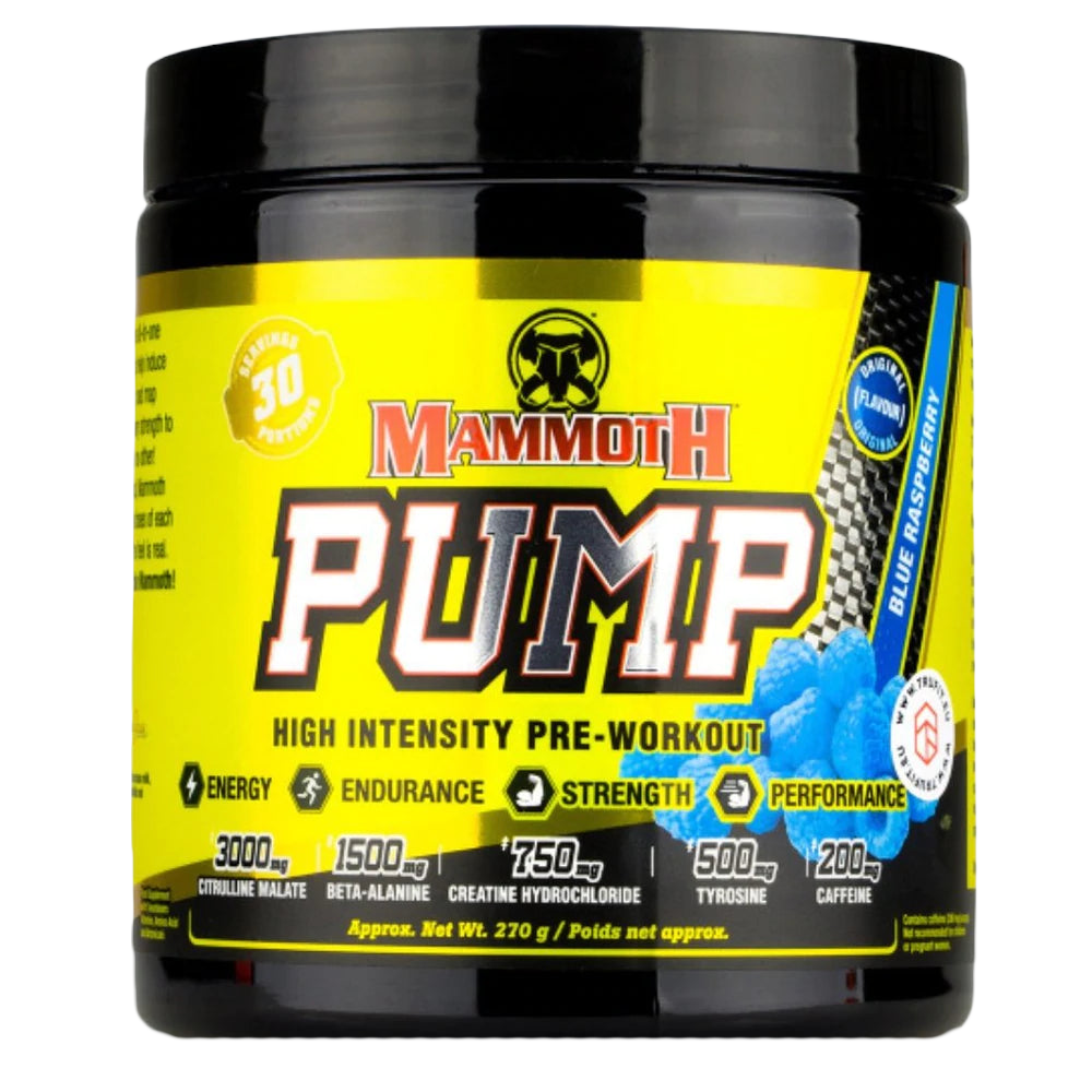 Mammoth Pump Pre Workout Blue Raspberry 30 Servings