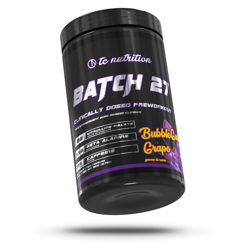 TC Nutrition Batch 27 Pre Workout BubbleGum Grape 40 Servings