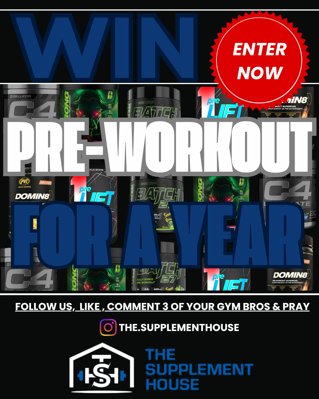 WIN PRE-WORKOUT FOR A YEAR!! ENTER NOW!