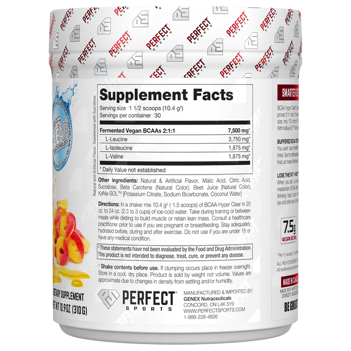 Perfect Sports BCAA Hyper Clear Peach Rings