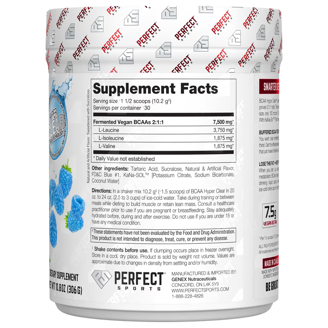 Perfect Sports BCAA Hyper Clear Blue Raspberry