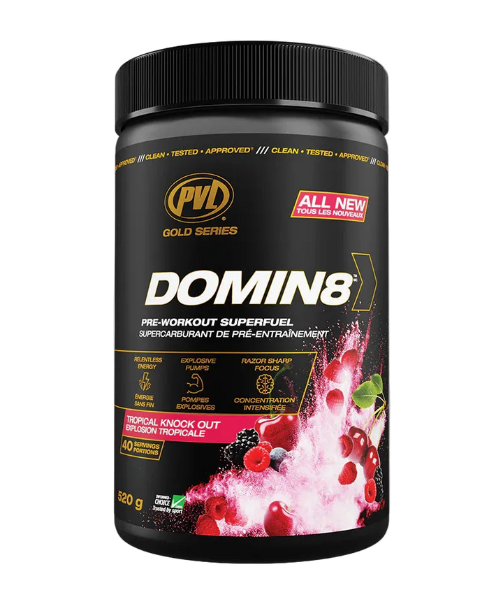 PVL Domin8 Pre Workout Tropical Knockout 40 Servings