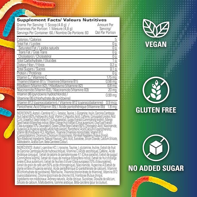 EHP LABS Oxy Shred Fat Burner Gummy Snake 60 Servings