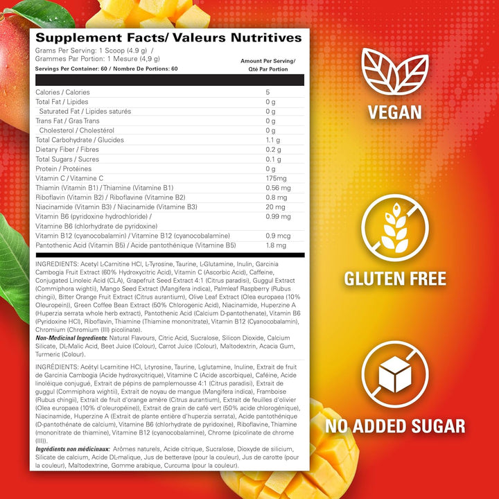 EHP LABS Oxy Shred Fat Burner Mango 60 Servings