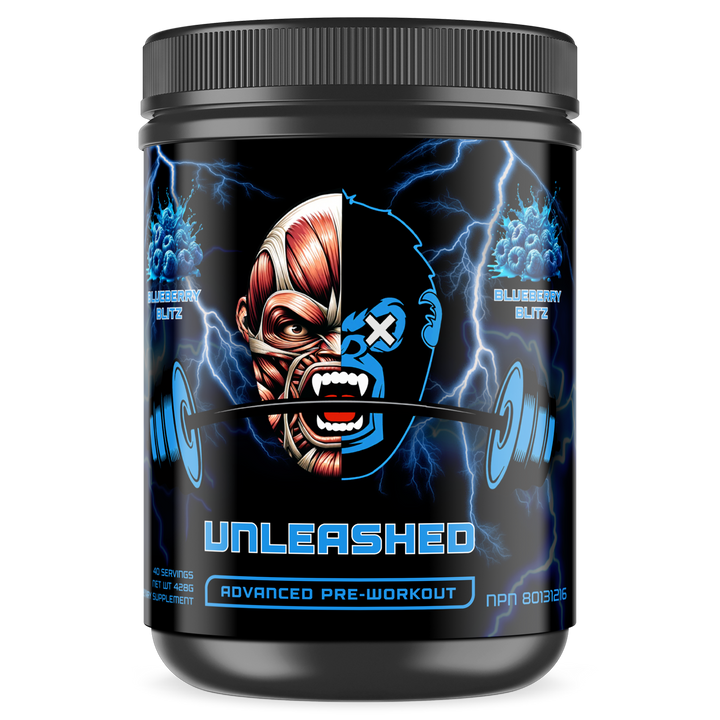 UNLEASHED Pre Workout Blueberry Blitz 40 Servings