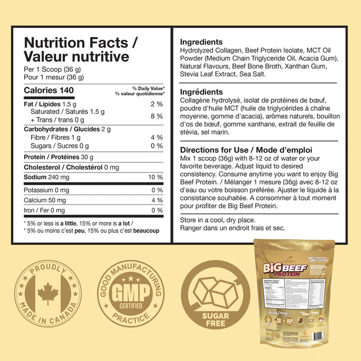Confident Sports Big Beef Protein Vanilla 2lb
