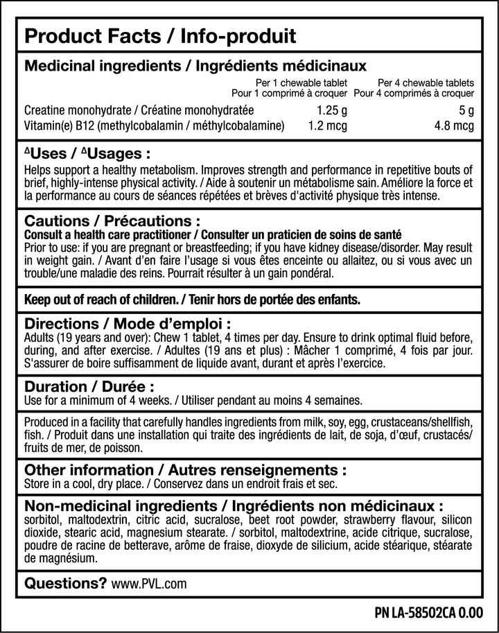 PVL Creatine Chewz Mixed Berry 80 tablets