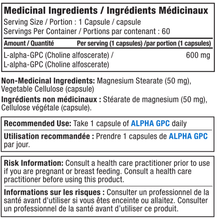 Alora Naturals Alpha GPC 60 Capsules