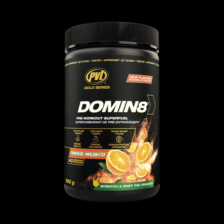 PVL Domin8 Pre Workout Orange Krush'd 40 Servings