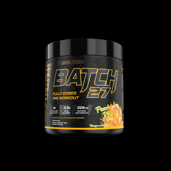 TC Nutrition Batch 27 Pre Workout Peach Rings 40 Servings