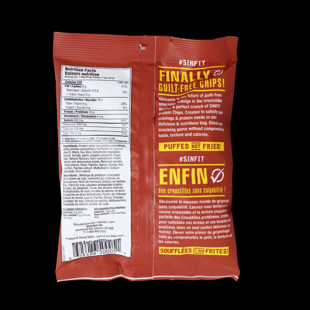 SinFit Protein Chip Bag Hickory BBQ