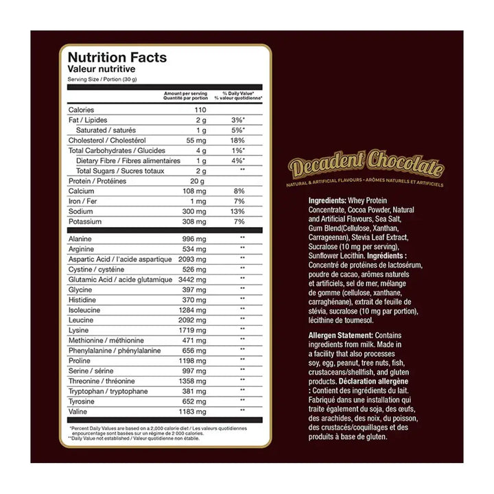 Confident Sports Chocolate Lover's Whey Protein Decadent Chocolate 2lb