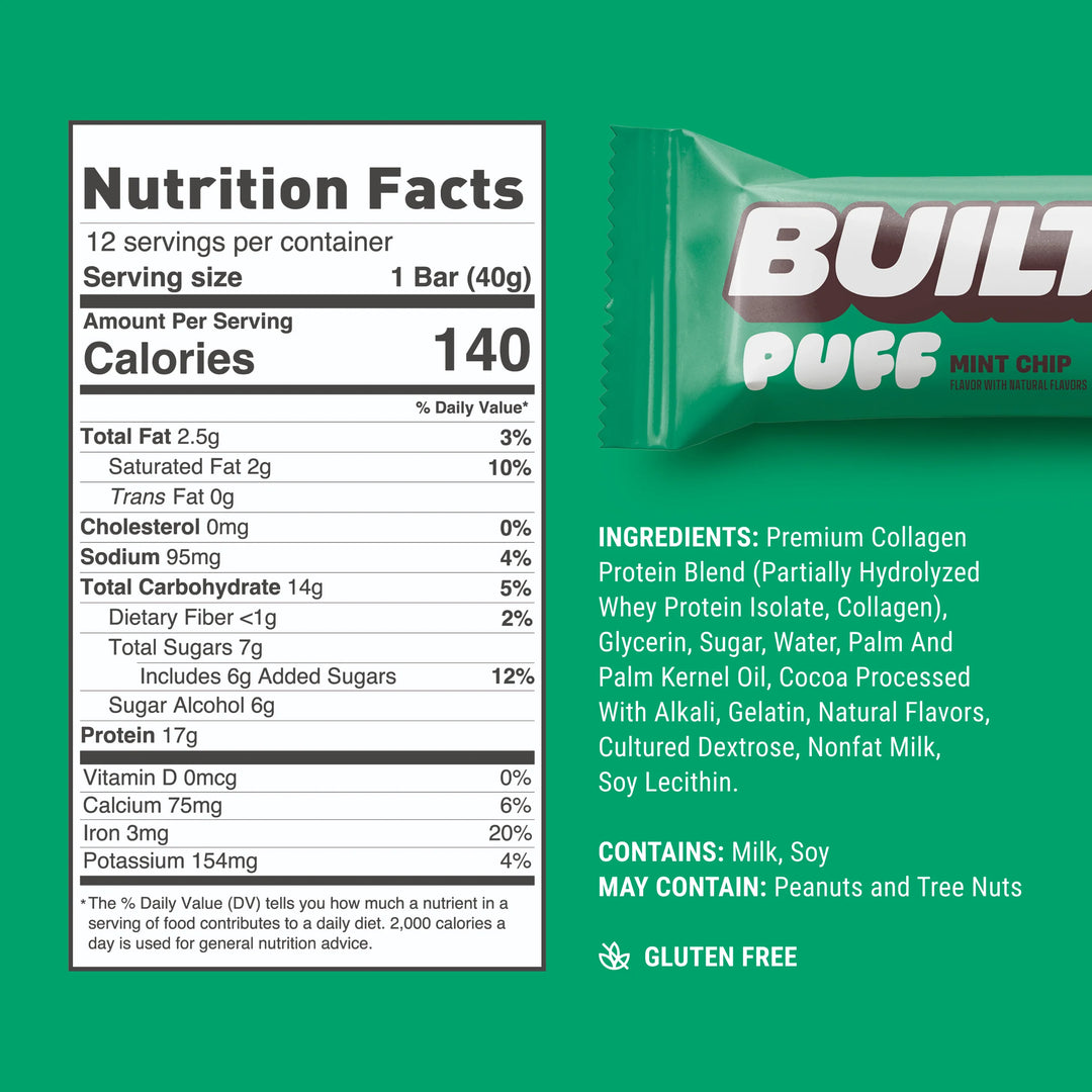 BUILT Puff Mint Chip Protein Bar